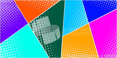 Image of Comic book abstract template with dark rays and halftone humor effects on green radial background.