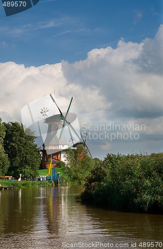 Image of twin mills in Greetsiel