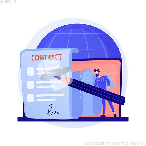 Image of Electronic contract vector concept metaphor
