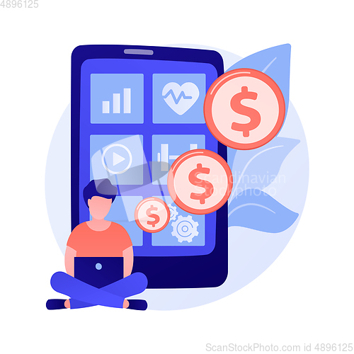 Image of Health and wellness mobile apps vector concept metaphor