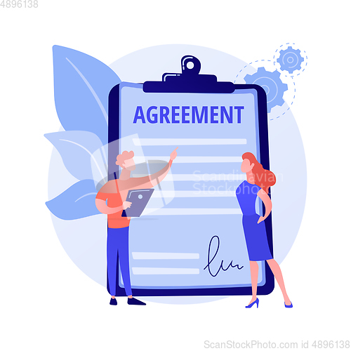 Image of Agreement signing vector concept metaphor