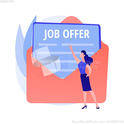 Image of Job offer letter vector concept metaphor