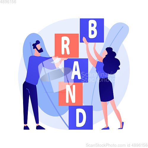 Image of Product brand building vector concept metaphor.