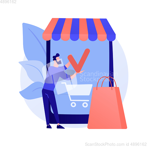 Image of Shopping mobile app vector concept metaphor.