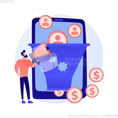 Image of Client funnel vector concept metaphor