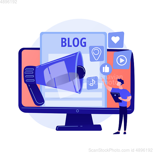 Image of Blogging lifestyle vector concept metaphor
