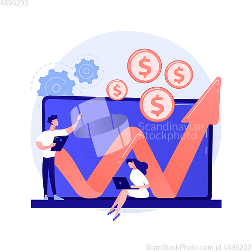 Image of Internet business income vector concept metaphor