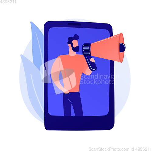 Image of Mobile marketing, SMM vector concept metaphor.