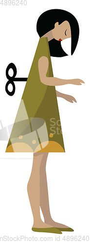 Image of Image of clockwork doll, vector or color illustration.