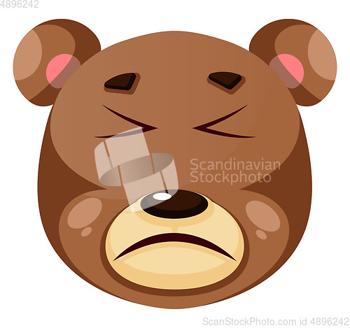 Image of Bear is feeling painful, , illustration, vector on white backgro