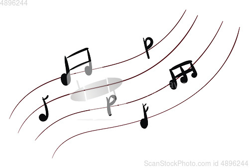 Image of Music notes, vector or color illustration.