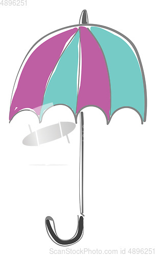 Image of Clipart of an appealing folded colorful umbrella that stands upr