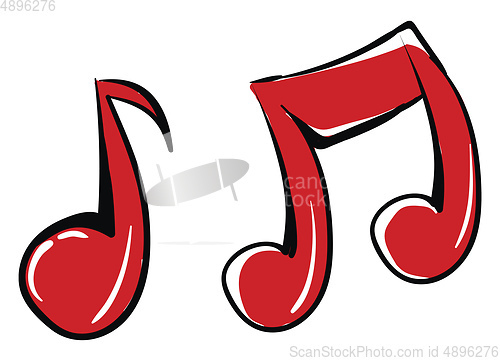 Image of Scarlet notes, vector or color illustration.