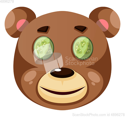 Image of Bear is feeling relaxed, illustration, vector on white backgroun