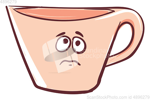 Image of Sad cup, vector or color illustration.