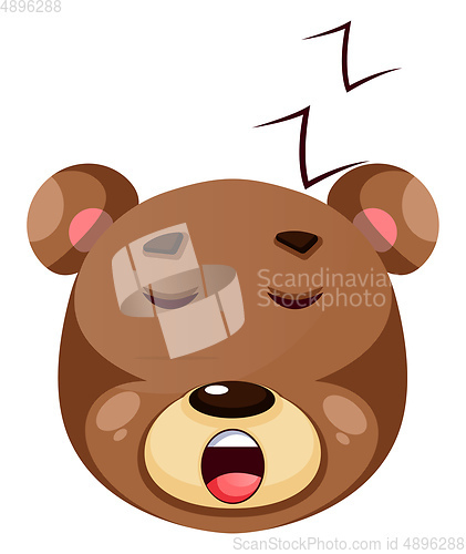 Image of Brown grizzly bear sleeping, illustration, vector on white backg