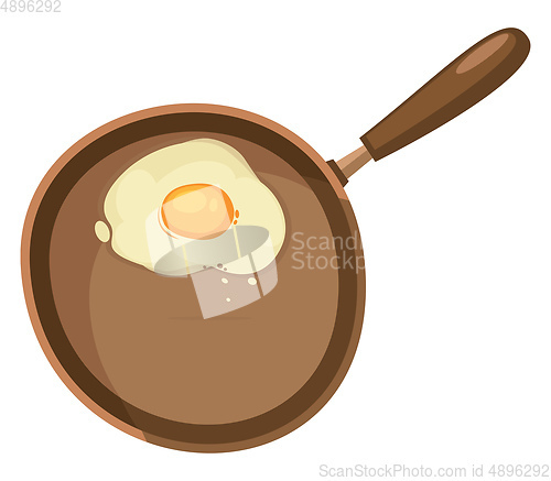 Image of Half fried egg for morning breakfast, vector or color illustrati
