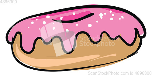 Image of Image of cream donut blessed, vector or color illustration.