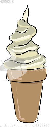 Image of Plain ice cream, vector or color illustration.