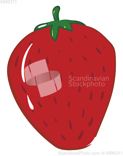 Image of A charming red strawberry with a white exclamation mark, vector 