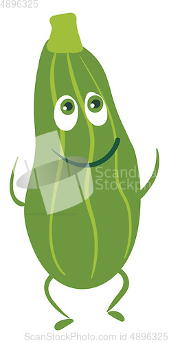 Image of The Smiling blessed Zucchini , vector or color illustration.