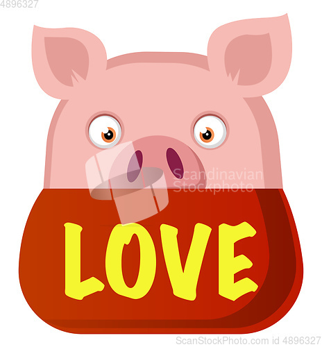 Image of Piggy in love, illustration, vector on white background.