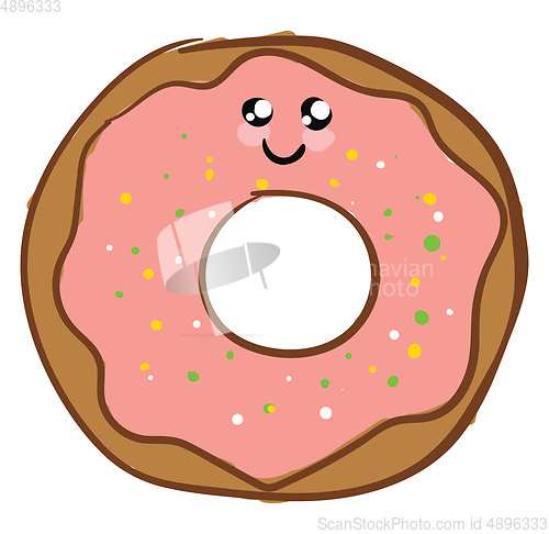 Image of Image cute donut, vector or color illustration.