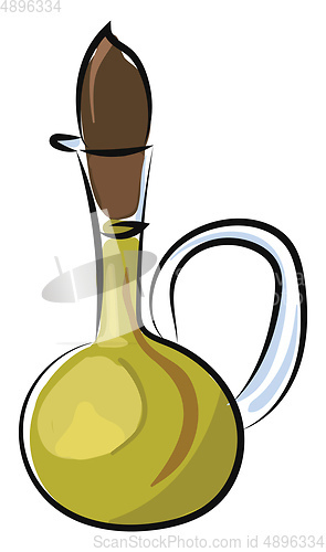 Image of Oil jar, vector or color illustration.