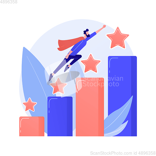 Image of Leadership and job promotion vector concept metaphor.