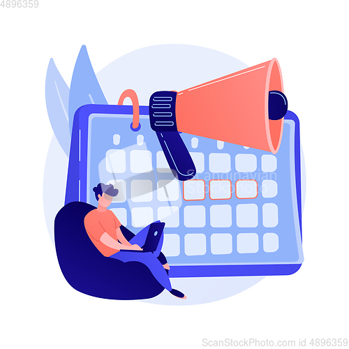 Image of Event calendar notification vector concept metaphor.