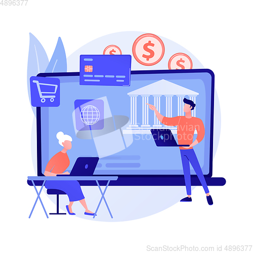 Image of Retirees financial literacy vector concept metaphor