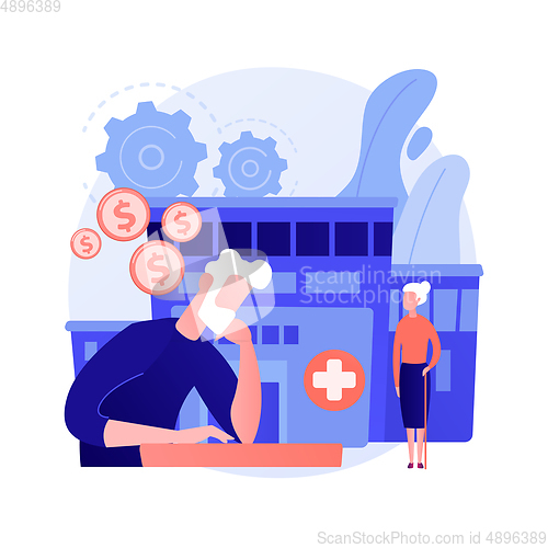 Image of Retirees healthcare expenses vector concept metaphor