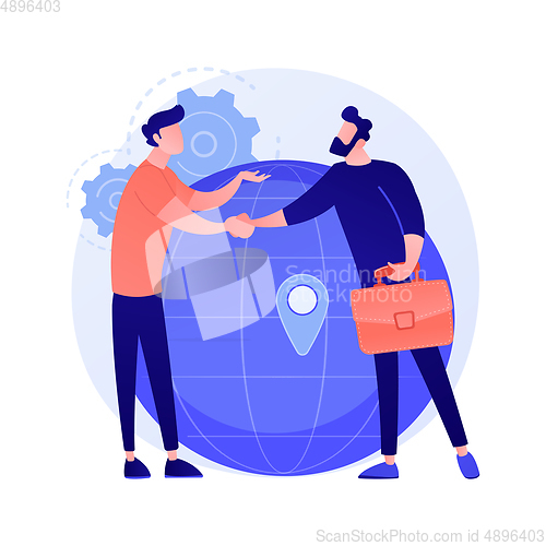 Image of International business cooperation vector concept metaphor