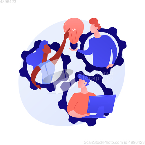 Image of Team building exercise vector concept metaphor