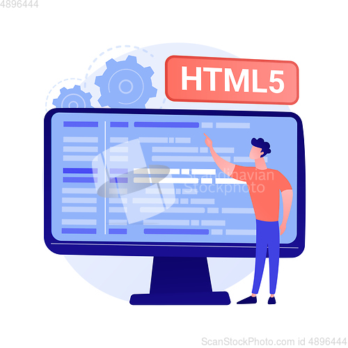 Image of HTML5 programming vector concept metaphor