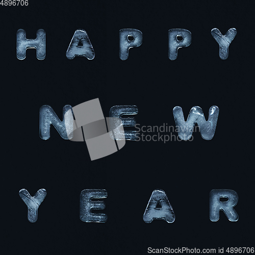 Image of Greeting flyer for ad. Concept of Christmas, 2021 New Year\'s, winter mood, holidays. Copyspace, postcard.