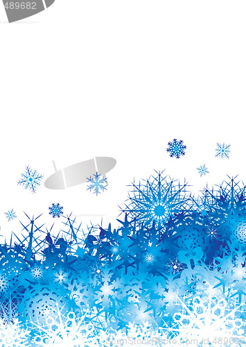 Image of snowflake pile blue space