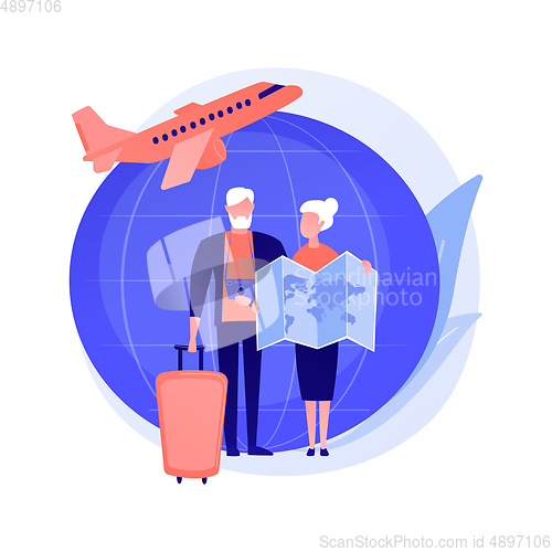 Image of Retirement travel vector concept metaphor