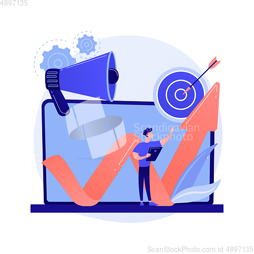 Image of SMM, internet promotion vector concept metaphor.