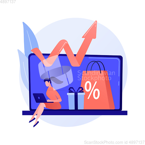 Image of Shopping expenses vector concept metaphor