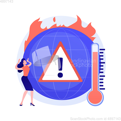 Image of Earth climate change, temperature increase, global warming vector concept metaphor.