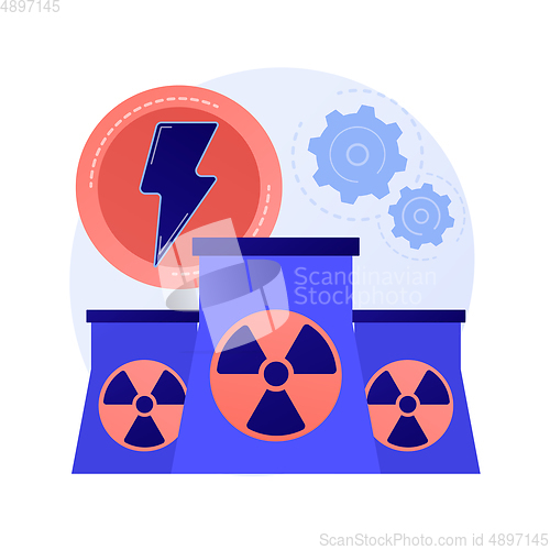 Image of Nuclear power plant, atomic reactors, energy production vector concept metaphor.