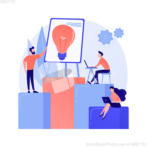 Image of Company teamwork, idea generation vector concept metaphor.