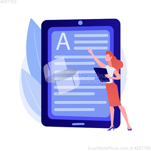 Image of Book online reading vector concept metaphor.