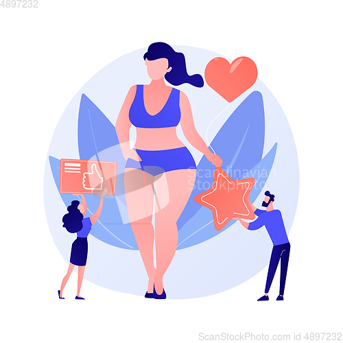 Image of Body positive happy woman vector concept metaphor.