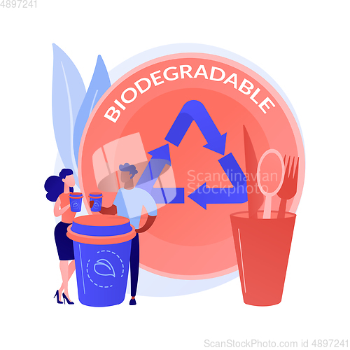 Image of Eco friendly reusable tableware vector concept metaphor.