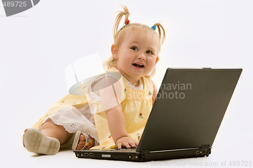 Image of Baby on laptop