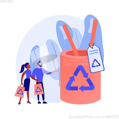 Image of Plastic free hygiene products vector concept metaphor.