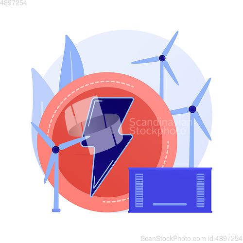 Image of Wind farm with windmills vector concept metaphor.