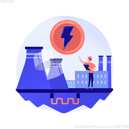 Image of Power plant, electric industry, energy production vector concept metaphor.